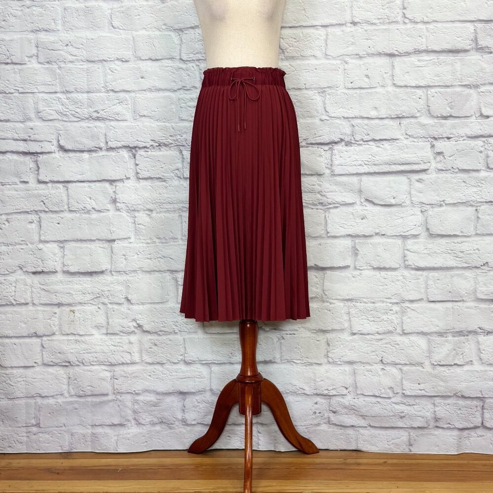 Athleta Hayes Crimson Pleated Midi Skirt - Picture 1 of 9
